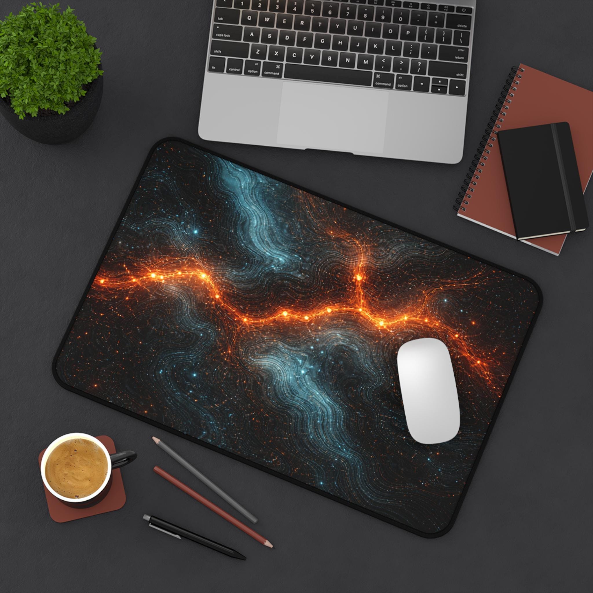 Cosmic Nebula Lightning Desk Mat | Space Galaxy Mouse Pad, Non-slip ...