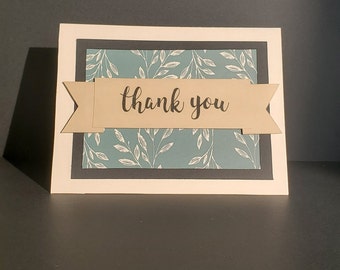 Thank You Card: Teal Vines