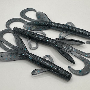 Black and Blue 5&quot; Epic Hawg, Pack of 8, Creature Bait, Soft Plastic Lure, Bait