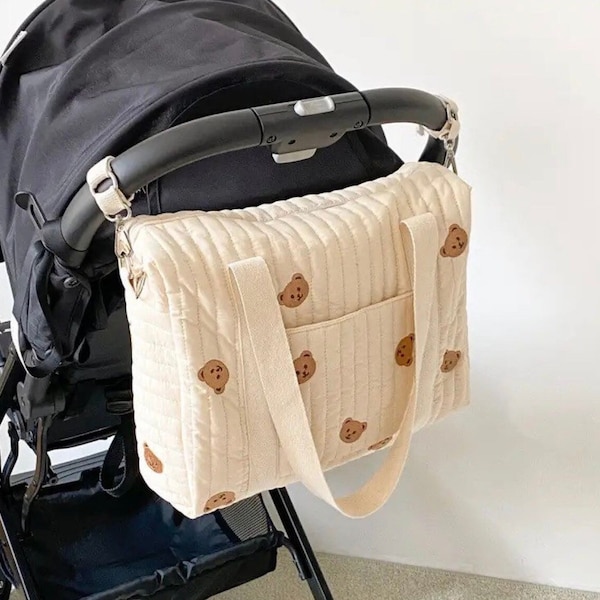 Kinderwagen Tasche Buggy | Wochenendreise | Große Kinderwagentasche | Windel Windel | Teddybär | Verändern | Baby Organizer | Baby Feuchttücher | Mama