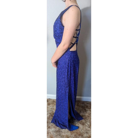 andretta donatello beaded dress Andretta Donatello Vintage Women's Medium Royal Blue Fully Beaded Evening  Gown