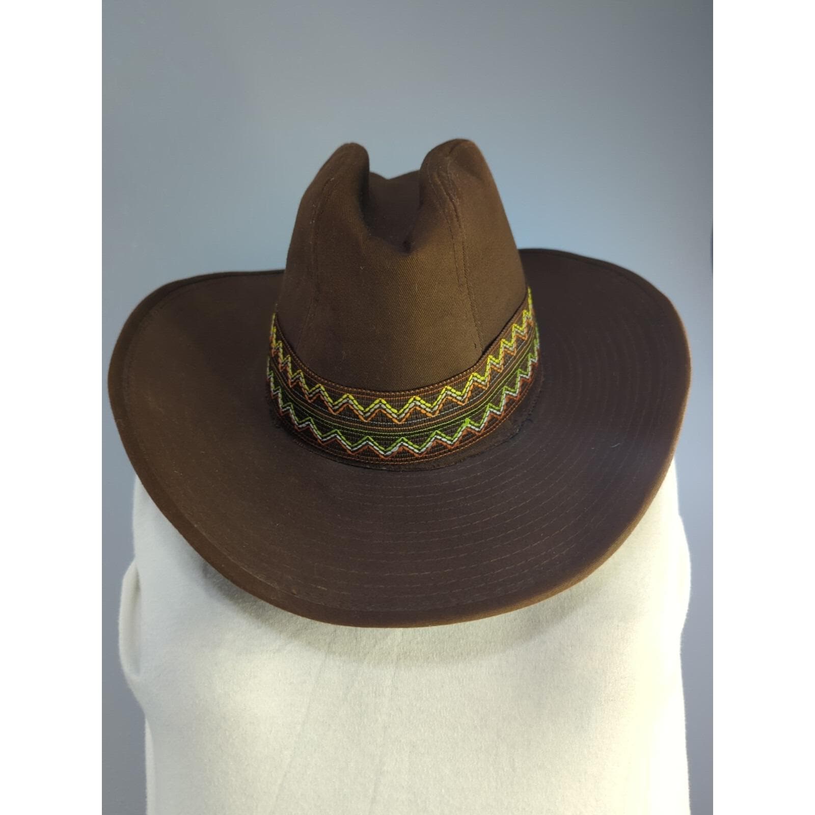 Unisex- Original Hat. Handmade Size 6.3/4. The Santa Fe – White Virgin Wool Rancher Hat with Beaded  main image 3