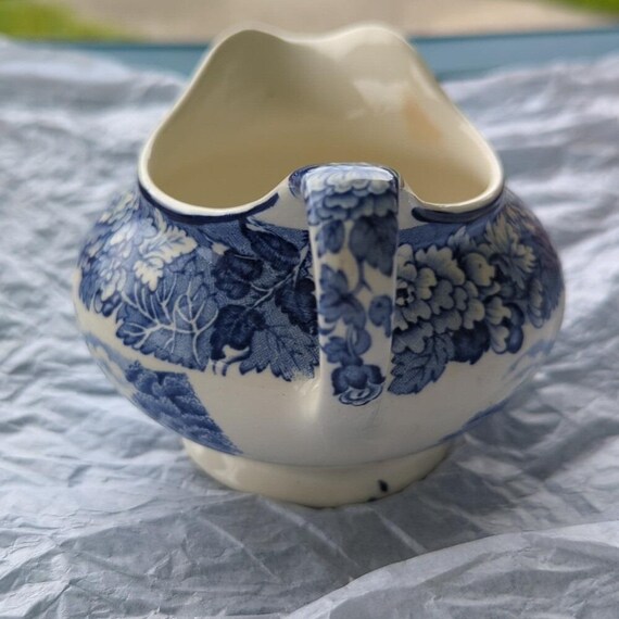Enoch Woods English Scenery Blue White Creamer Wood & Sons England