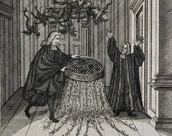 Demons and Disease Vintage Engraving Print - Devils 1700s