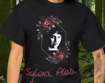 Sylvia Plath Tee, Floral Poet Shirt, Gothic Literature