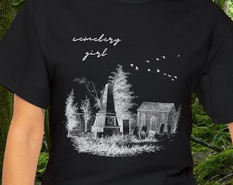Cemetery Girl Tee, Graveyard, Goth, Dark Academia, Unusual