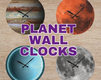 Jupiter Wall Clock, Astronomy Gift, Space Clock, Planet Wall Clock