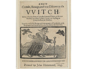 VVitch Print 1800s, Witch Woodcut, Historical Witch Illustration, 18th Century Occult