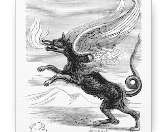 Marchosias Demon Canvas Print, Occult Decor, Ars Goetia