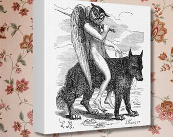 Impresión en lienzo de Andras Demon, decoración oculta, Ars Goetia
