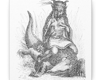 Agares Demon Canvas Print, Occult Decor, Ars Goetia