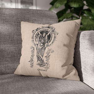 Ostara Accent Pillow, Pagan Easter Throw Cushion, Wiccan Goddess, Wheel of the Year