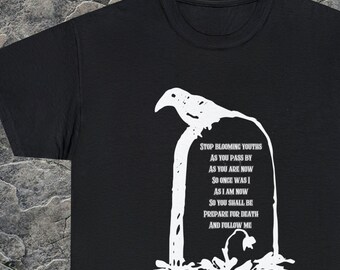 Camiseta Epitáfio, Camiseta Cemitério, Lápide, Cemitério, Taphophile