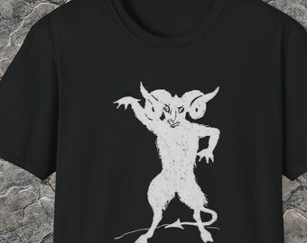 Historical Devil Tee, Vintage Demon Illustration Shirt, Weirdcore Unique Goblin