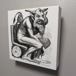 Belphegor Demon Canvas Print, Occult Decor, Ars Goetia, Goth Bathroom