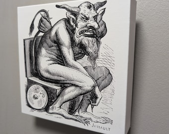 Belphegor Demon Canvastavla, Ockult Dekor, Ars Goetia, Gotiskt Badrum