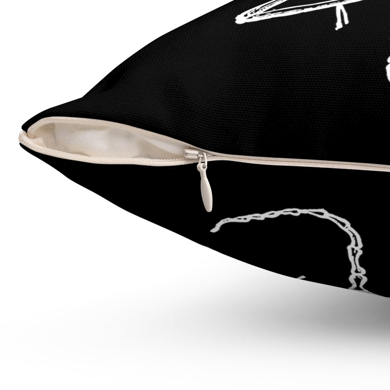 Bat Skeleton Accent Pillow, Goth Home Decor, Gift for Gothic Housewarming image 2
