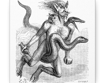 Haborym Demon Canvas Print, Occult Decor, Ars Goetia