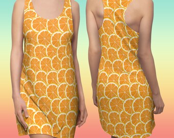 Oranges Summer Fruit Racerback Tank Dress