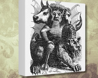 Asmodeus Demon Canvas Print, Decoración oculta, Ars Goetia