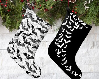 Goth Christmas Stockings, Bats, Personalized