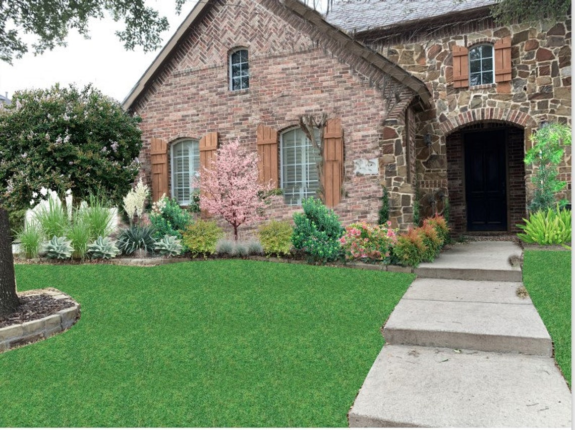 Landscape Design Zone 8 Front Yard Partial Sun Full Sun Evergreen and ...
