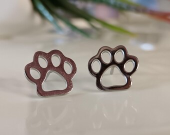 Cat Paw Stud Earrings | Stainless Steel Hypoallergenic Jewelry