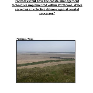 AQA A-Level Geography exemplar NEA (coursework)