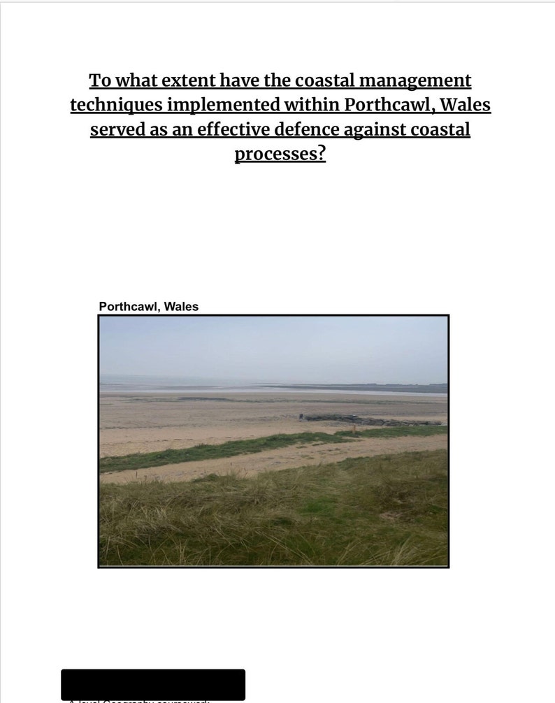 Aqa a level geography exemplar nea coursework etsy uk
