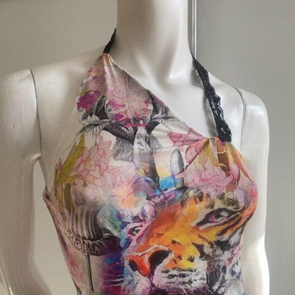 Unique halter backless top tango dancewear one of a kind US 2-4 size S / EU 32-34