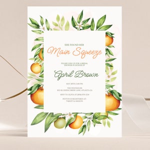 Main Squeeze 2 Bridal Shower Party Canva Invite - Digital Download