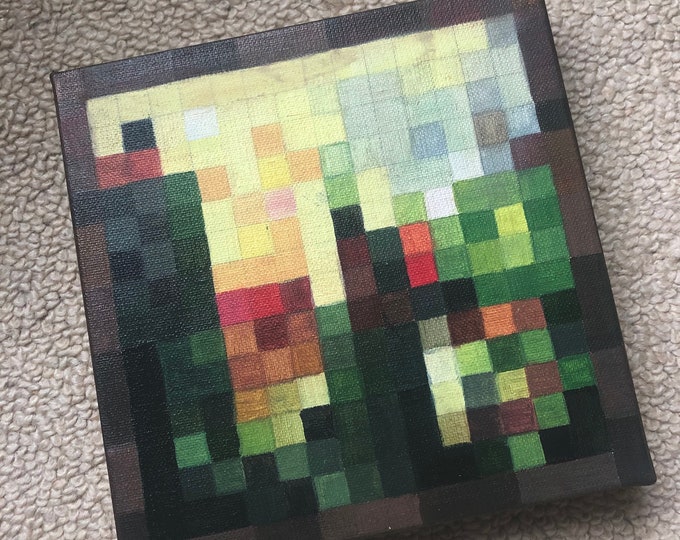 Minecraft Hand Painted Minecraft Hand Painted Painting (20x20cm) - Etsy