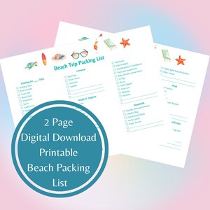 THE Beach Packing List Printable, Vacation Planner, Packing List, Beach Vacation, For Family