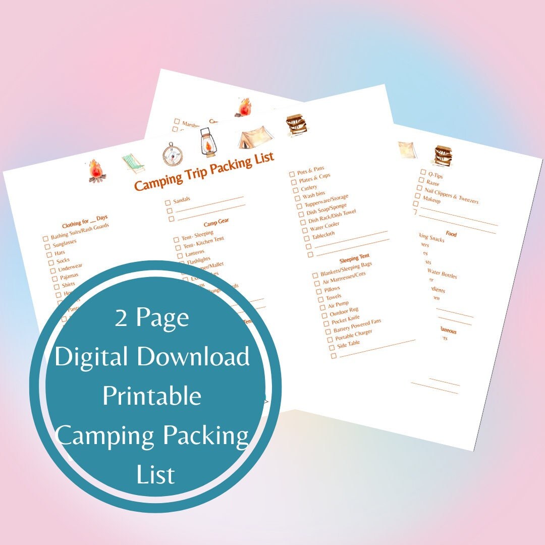The ULTIMATE Camping Packing List, Vacation Planner, Vacation Packing