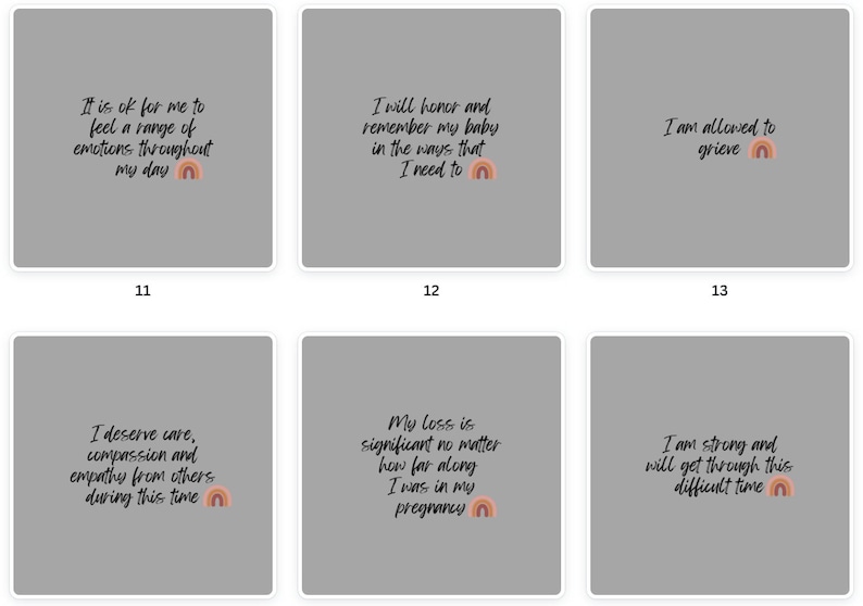 31 Affirmation Cards for Encouragement After a Miscarriage, Recurrent loss, Infant loss and/or Infertility. Printable Cards to Begin Healing image 5