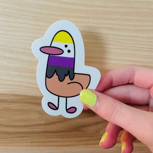 Nonbinary goose sticker
