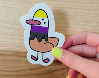 Nonbinary goose sticker