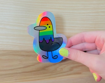 Holographic LGBTQIA+ goose sticker