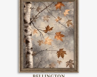 Rustic Autumn Leaves Art Print: Vintage Fall Decor (Digital Download Printable)