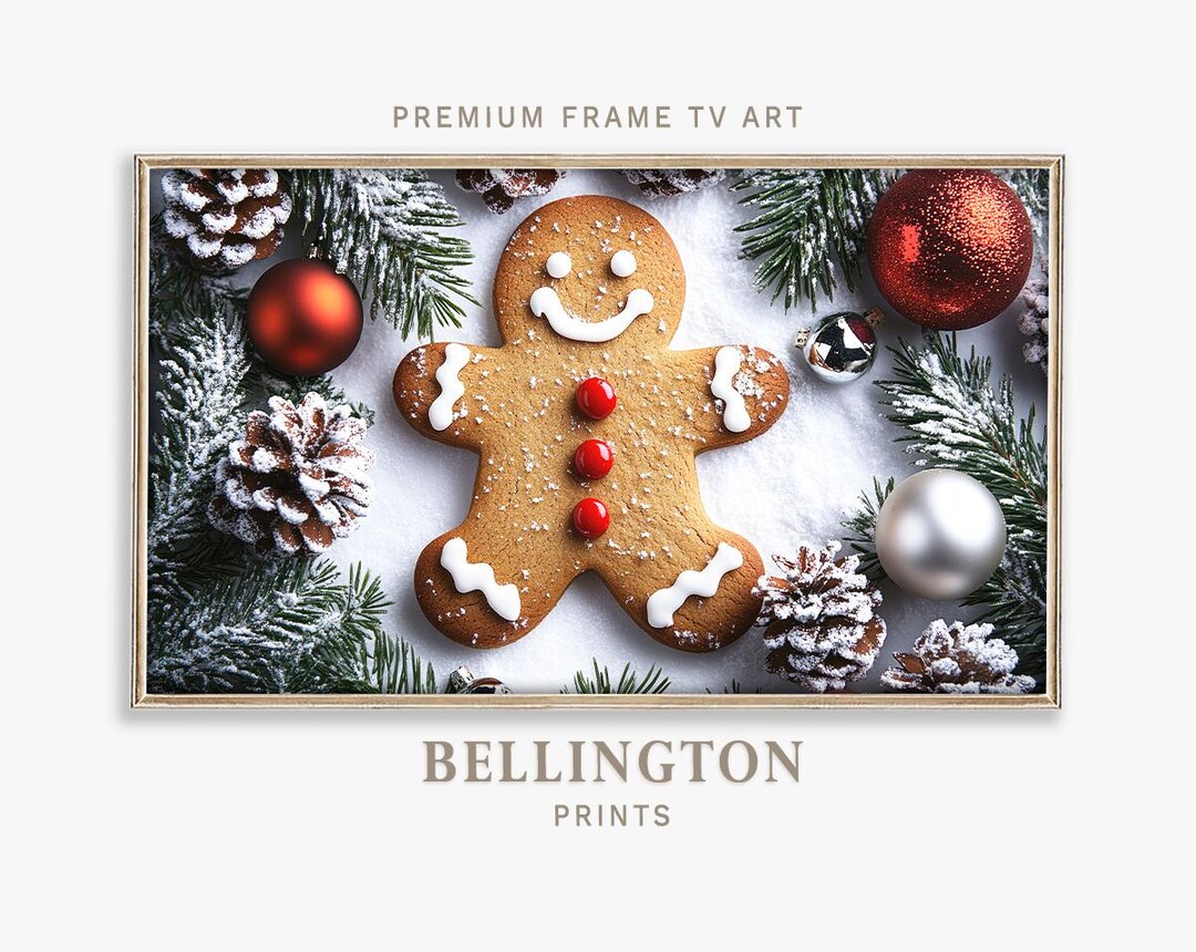 Gingerbread Man Cookie Samsung Frame TV Art: Festive Christmas Decor ...