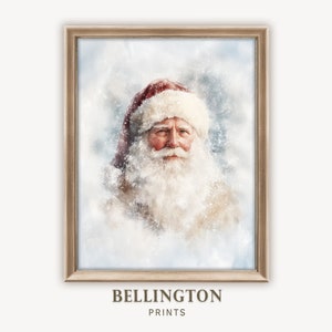 Vintage Santa Portrait Christmas Wall Art, Printable Christmas Santa Art, Christmas Decor, Rustic Seasonal Winter Christmas Art   PA110