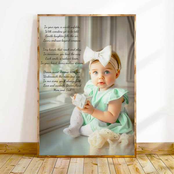 Custom Poem with Photo Portrait, Portrait with Poem, Wedding Anniversary Gift, Memorial Gift, Poems, Gift Portrait, Personalized Portrait