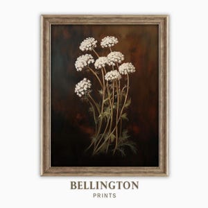 Queen Anne&#39;s Lace Print: Moody Floral Wall Decor (Digital Download Printable)