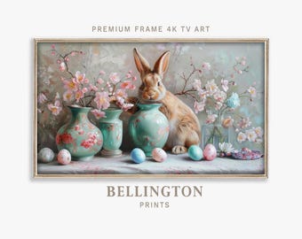 Osterhase Samsung Frame TV Art: Frühlingsblumen (Digitaler Download)