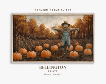Pumpking Feld Farmhaus Samsung Bilderrahmen TV Art Decor: Rustikales Herbst Erntedank Dekor (Digitaler Download).