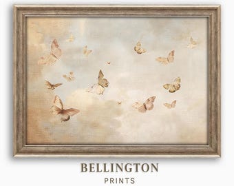 Butterfly Print: Neutral Cottagecore Nursery Wall Art (Digital Download)
