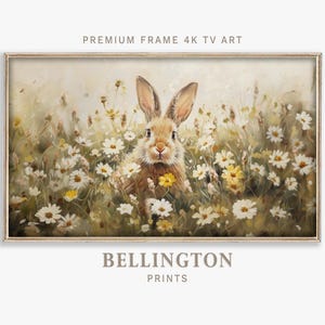 Bunny & Wildflower Field Frame TV Art: Spring Easter Decor (Digital Download)