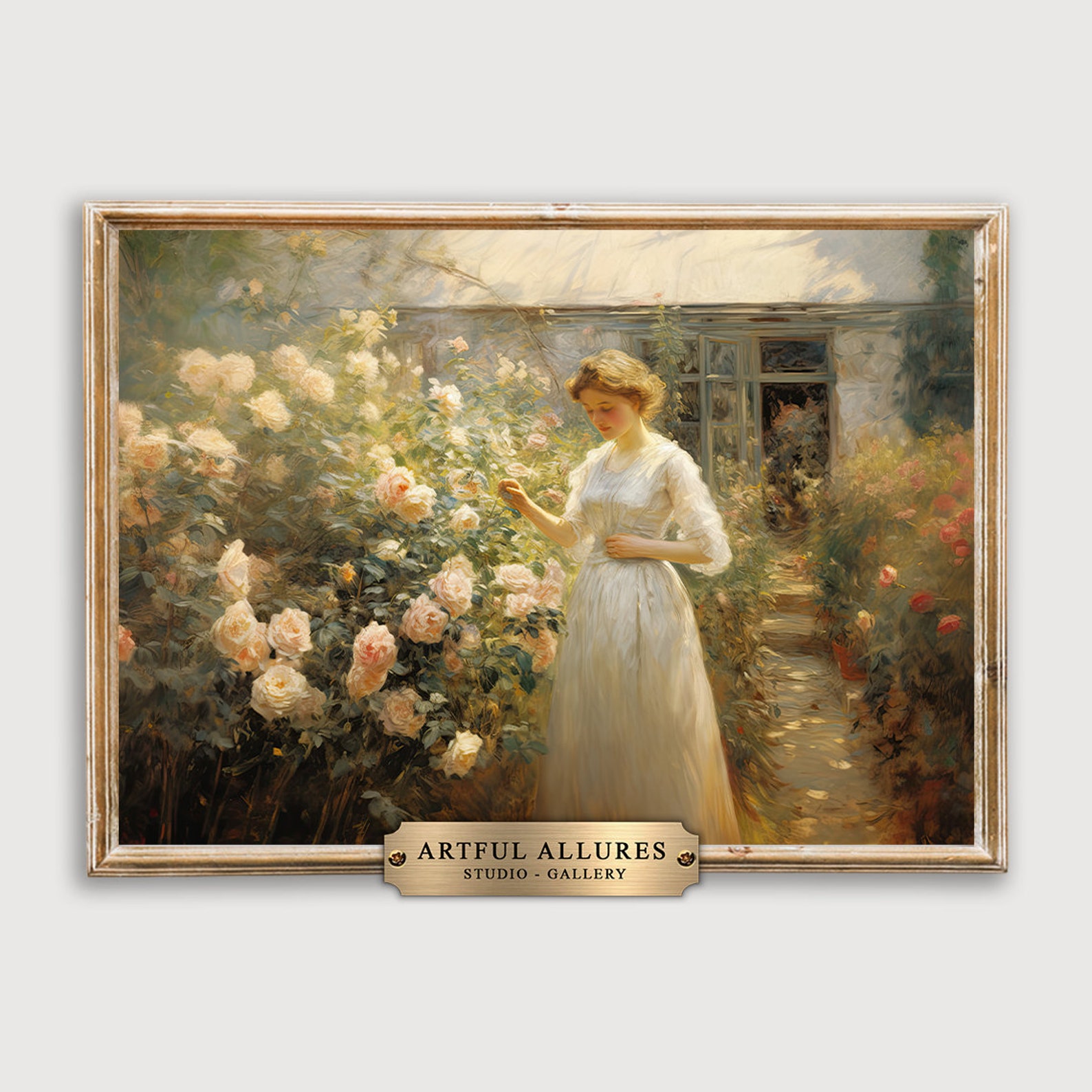 Cottage Rose Garden Print: French Country Painting (digital Download ...