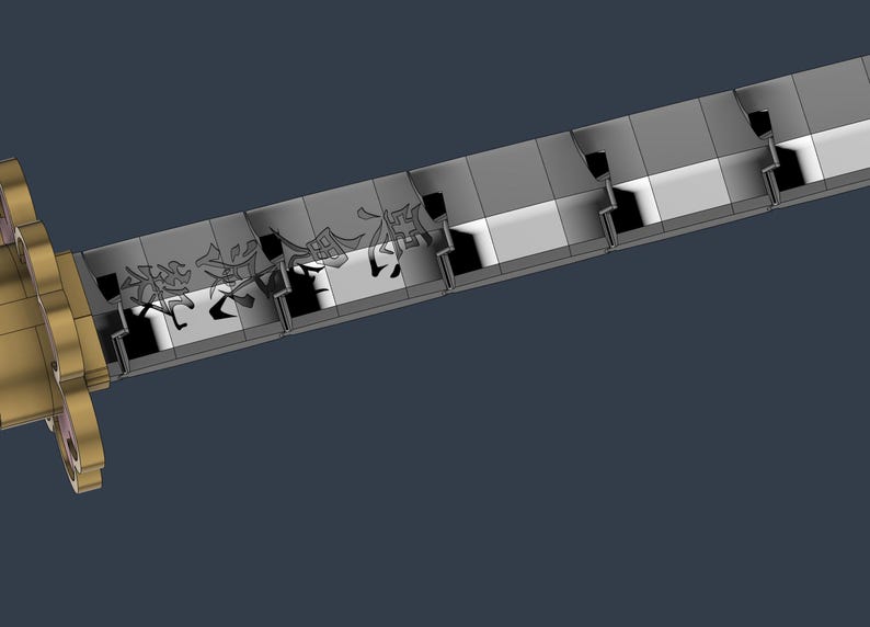 screenshot of blade kanji in cad software