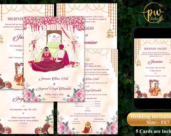 Sikh Wedding Invite & Indian Wedding cards, Anand Karaj cards Sikh as Sikh invitations Indian, Anand Karaj invitation as Punjabi invitations